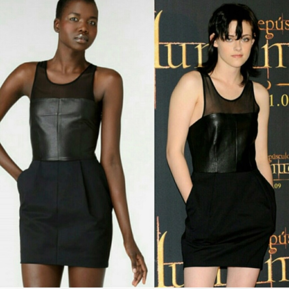 ELIZABETH & JAMES | Leather Bodice & Mesh Dress
